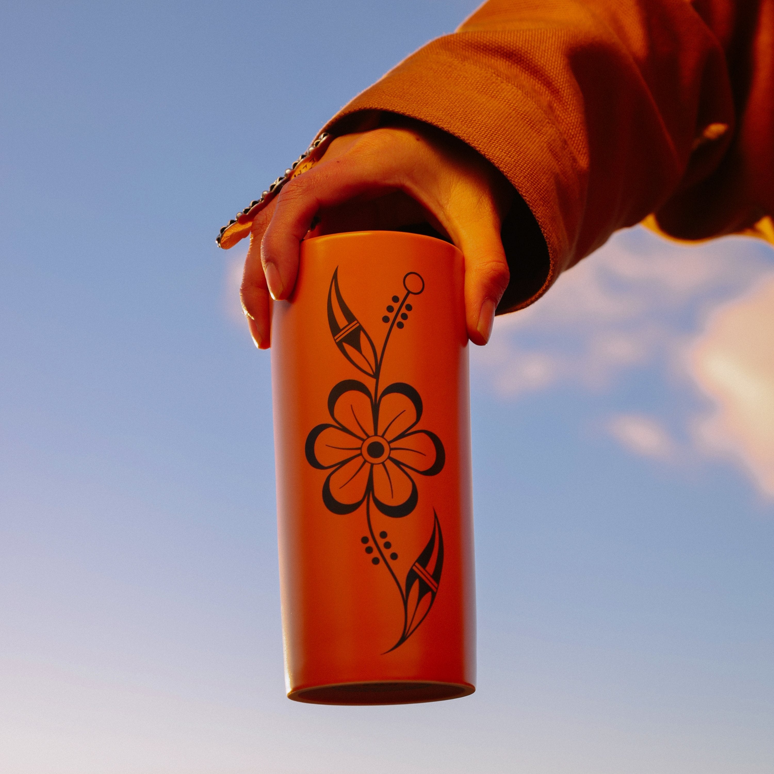 Whispering Blossoms Double Wall Ceramic Tumbler