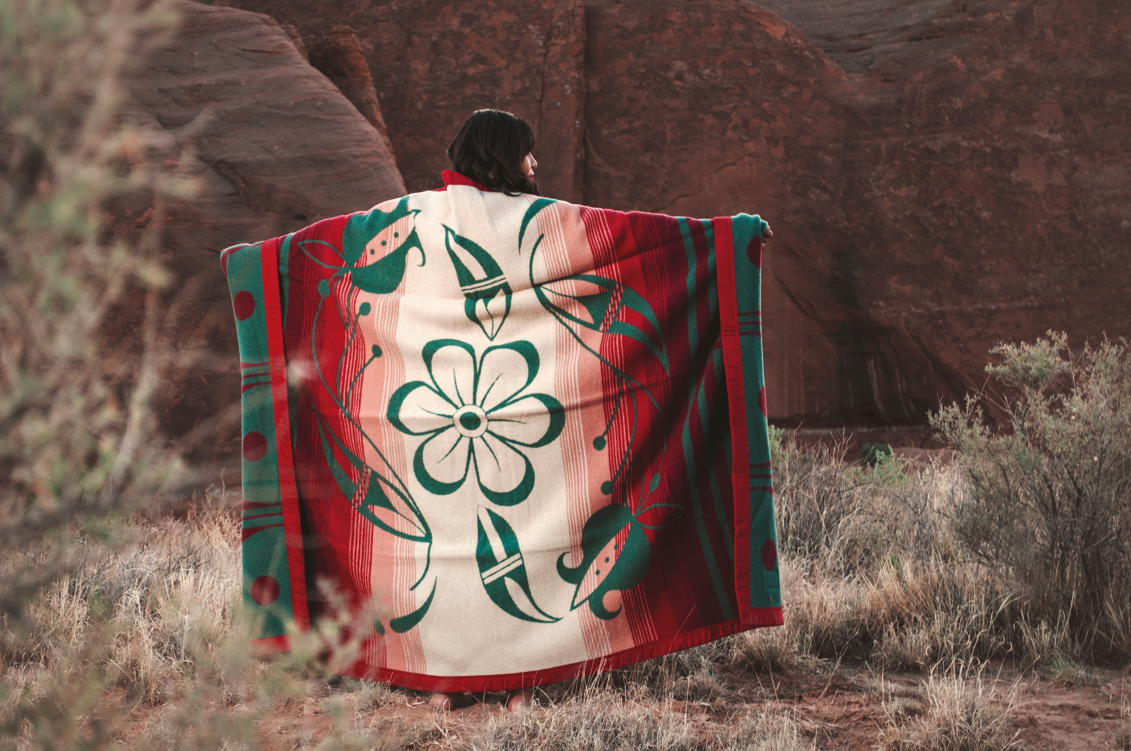 Whispering Blossoms Wool Blanket
